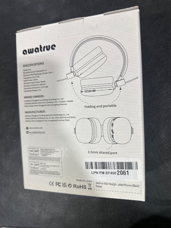 Photo 1 of awatrue Kids Bluetooth Headphones, Wireless Headphones with HD ENC Microphone, 50 Hours Playtime, Safe Volume,Type C Fast Charging,Foldable Over Ear Headphone for Children/Teens/Smart Device (Black)