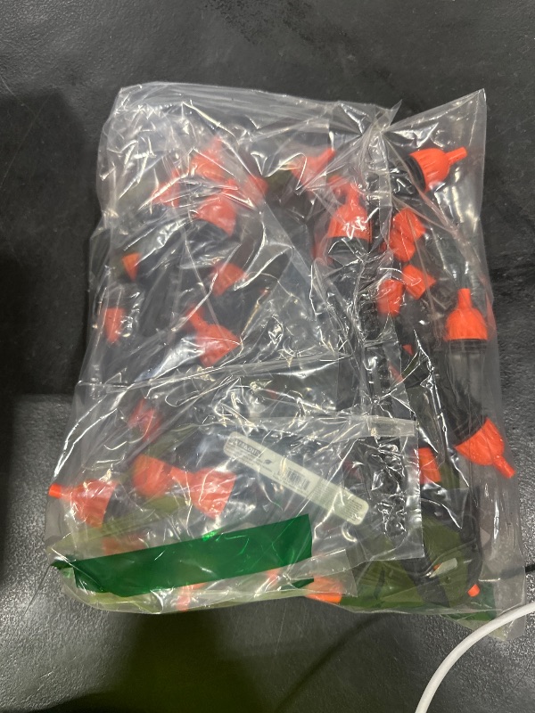 Photo 1 of 25pcs Drip Irrigation Emitters for 1/4" Irrigation Hose Accessories, Adjustable 360 Degree Water Flow Stake Drippers, Garden Irrigation Drippers for Watering System