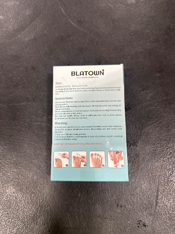 Photo 1 of BLATOWN 2Pairs Toe Spacers Silicone Gel Toe Separators Correct Women Men Bunion Toes, Soft Toe Spreaders, Hammer Toes Corrector, Big Toe Straightener for Plantar Fasciitis, Foot Relief(Clear)