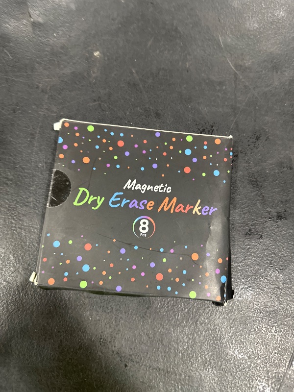 Photo 1 of Magnetic Dry Erase Whiteboard Markers, 8 Count Colorful Fine Tip Thin Dry Erase Markers with Eraser for Home Office School Supplies-Brilliant