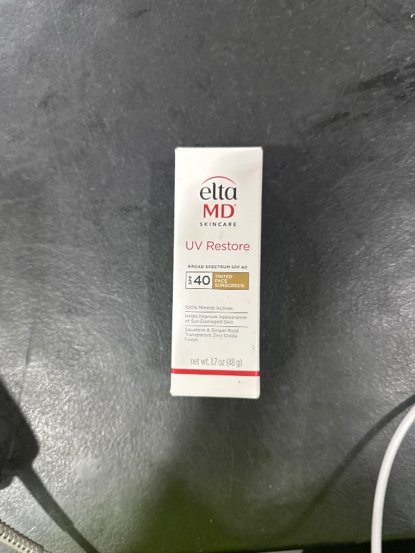 Photo 1 of EltaMD UV Restore Tinted Sunscreen for Face SPF 40, Tinted Mineral Sunscreen for Sun Damaged Skin Repair Face, Anti Aging Zinc Oxide Moisturizer Formula, 1.7 oz