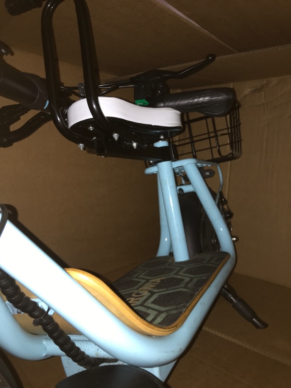 Photo 1 of Caroma 819W Peak Electric Scooter with Seat, 22 Miles Max Range Electric Scooter for Adults&Teens, 20mph Top Speed Foldable Commuter Ebike, Adjustable E-Scooters with Basket