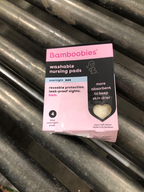 Photo 1 of Bamboobies Overnight Nursing Pads, Ultra-Soft Velour, Reusable and Washable for Nightly Use, Leak-Proof Pads for Breastfeeding, 4 Pads