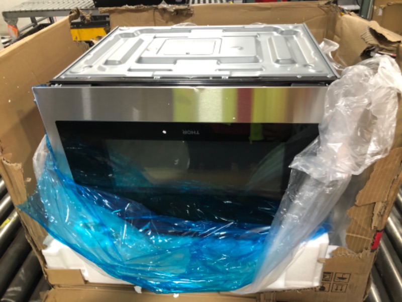 Photo 1 of 24 Inch Built-In Microwave Speed Oven with 1.55 cu. ft. Capacity, 10 Power Levels, 14.1-inch Turntable, Full-Touch LCD Display, Child Lock, and Convection Fan: Stainless Steel
