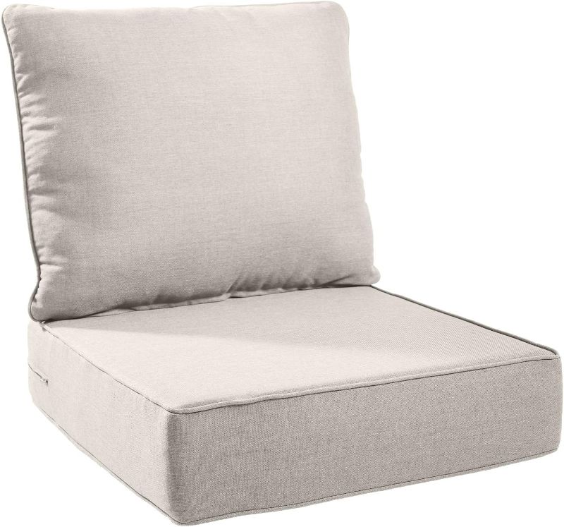 Photo 1 of Patio Cushions for Outdoor Furniture - 24×12 Inches High Back and Deep Seating Outdoor Cushion for Patio Chairs Sofa Couch Loveseat Set of 2