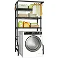 Photo 1 of Ulif U11 Over Washer and Dryer Shelves, 3 Tiers Laundry Room Storage and Organizer Standing Shelf, Metal Freestanding Clothes Drying Rack