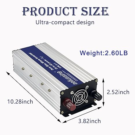 Photo 1 of 1000W Pure Sine Wave Inverter-12V DC to 110V 120V AC Power Converter with 2 AC Outlets, 12 Volt Power Inverter for Home, Emergency Power
