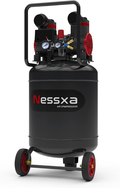 Photo 1 of 14 Gallon Ultra Quiet Air Compressor, 2HP 3.45 CFM@ 115PSI Oil-Free Air Compressor Tank, 110V/60hz, 70dB Air Compressor for Car Repair, Spray Painting, Woodwork Nailing (14 Gallon)
