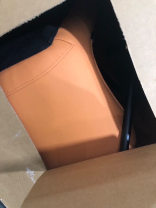 Photo 1 of YOUNUOKE Dining Chairs Set of 2 Camel Mid Century Modern Kitchen Chairs Armless Faux Leather Upholstered Dinner Side Chair with Back for Guest Reception Living Room, Matte Orange
