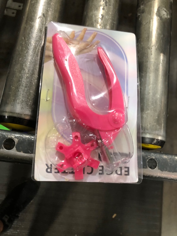 Photo 1 of Belleboost Adjustable Acrylic Nail Clippers with Sizer and Catcher, Hot Pink Professional Dial Stainless Steel Blade Nail Tips Cutter, Artificial Fake Nail Trimmer, Manicure Tool for Salon Home