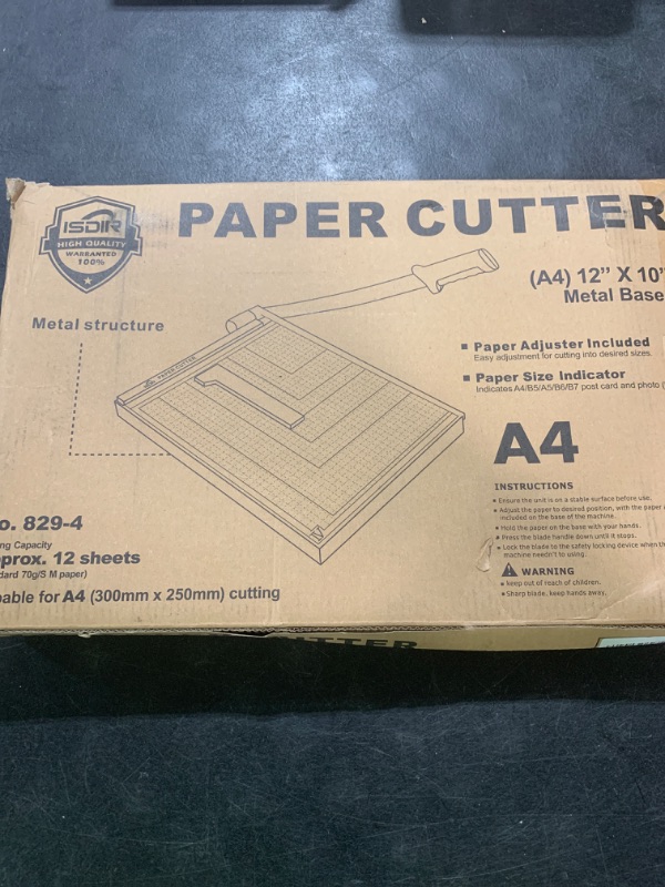 Photo 1 of ISDIR 12-Inch Guillotine Paper Cutter, 12 Sheet Capacity, Blade Lock & Magnetic Guide, Heavy-Duty Metal Base for Precision Cutting of Cardstock, Photos, and Crafts - Ideal for Home & Office