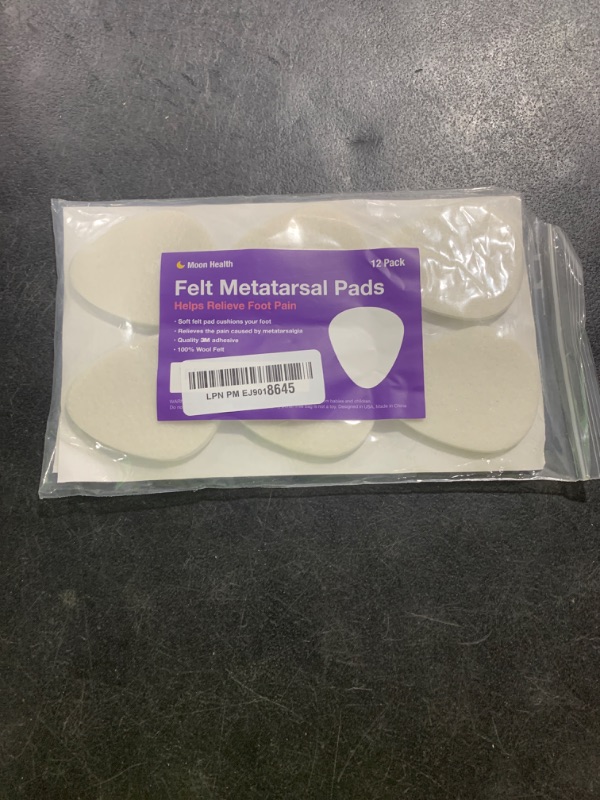 Photo 1 of 12-Pack Metatarsal Foot Pads for Pain Relief - 1/4” Thick, Ball of Foot Cushions for Women and Men, Forefoot and Sole Support, Metatarsalgia Mortons Neuroma. Metatarsal Pads Ball of Foot Cushions.