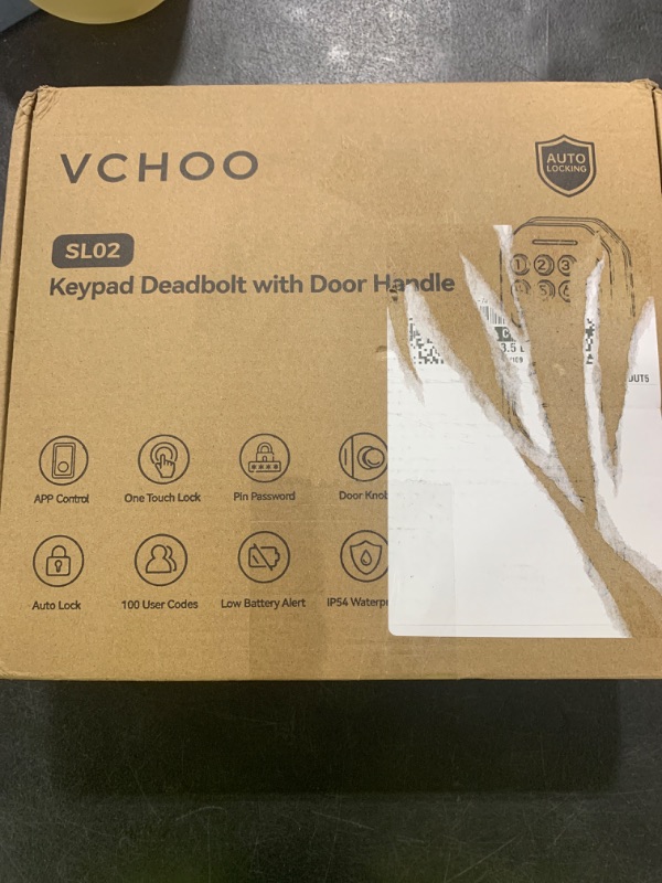 Photo 1 of VCHOO Keyless Entry Door Lock with Handle App Control Door Locks for Front Door Anti-Peeping Password Smart Door Lock for Homes Hotel Bedroom Doors with 2 Door Knobs Satin Nickel