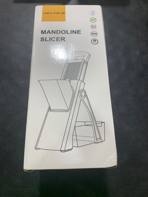 Photo 1 of ONCE FOR ALL Upgrade Safe Mandoline Slicer Plus, Biger Size, Adjustable Vegetable Food Chopper Potato Fries Cutter, Detachable Blade, Kitchen Chopping Artifact, Gift (SkyBlue)