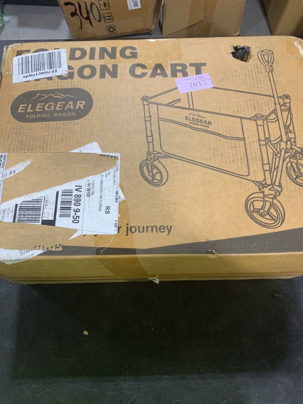Photo 1 of Elegear Wagon Cart Foldable Collapsible 150L 360LBS - Heavy Duty Large Capacity Utility Beach Wagon with 360° All-Terrain Wheels & Smallest Folding Design for Camping Garden Grocery Sports Shopping