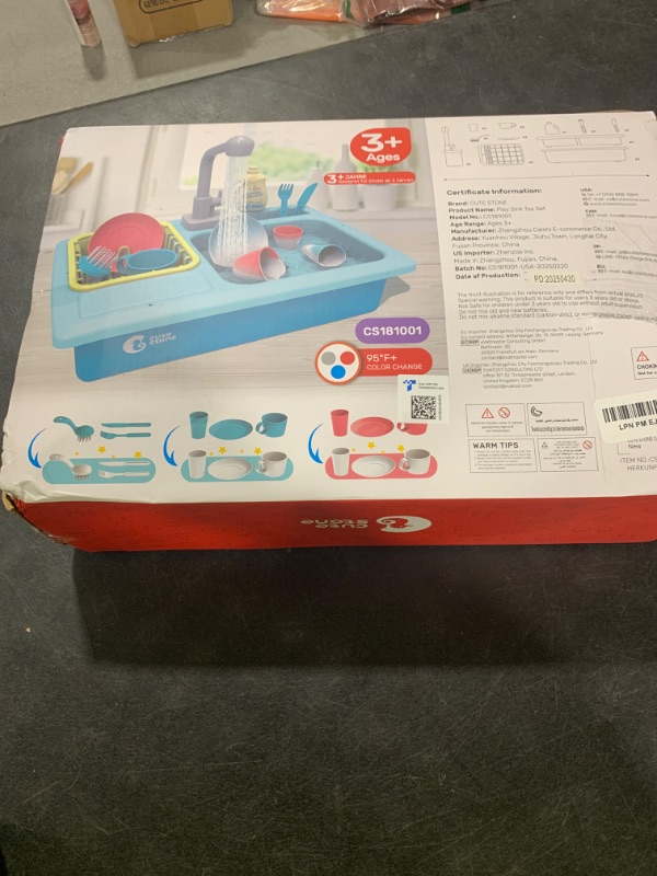 Photo 1 of CUTE STONE Color Changing Kitchen Sink Toys, Children Electric Dishwasher Playing Toy with Running Water, Upgraded Faucet, Automatic Water Cycle System Play House Pretend Role Play Toys for Boys Girls