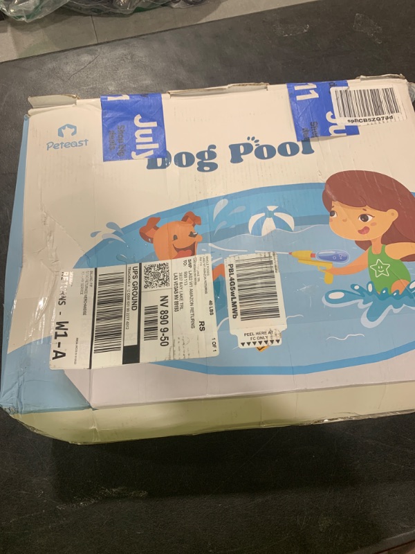 Photo 1 of Peteast Foldable Dog Pool with Sturdy Round Design, Extra Large Portable Pet Bathtub, Durable 64" Diameter Portable Design for Backyard & Indoor Use (Includes 2 Flying Disks)