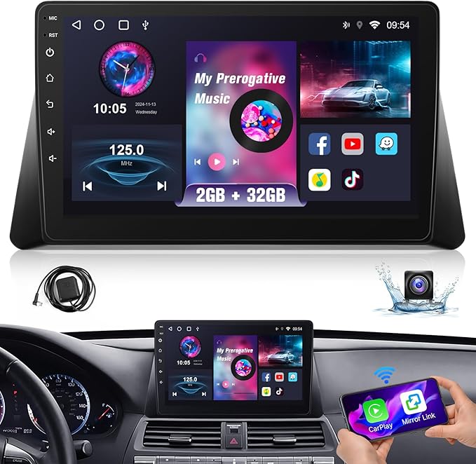 Photo 1 of Car Stereo Radio for Honda Accord 8th 2008-2013 Wireless Carplay & Android Auto, Leadfan 10.1" IPS Touch Screen for Accord 8th Android Head Unit WiFi GPS Navi BT FM DSP Mirrorlink Rear Camera SWC