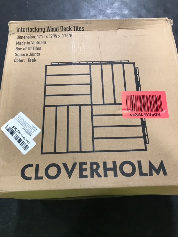 Photo 1 of CLOVERHOLM 10 PCs Interlocking Deck Tiles, 12x12 inches Waterproof Wood Patio Floor Tiles for Indoor and Outdoor, Easy Snap Flooring, Balcony, Garden, Square Joints, Teak