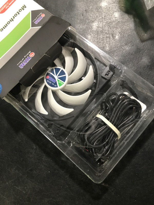 Photo 1 of TITAN- 12V DC Double Rack Mount Ventilation Cooling Fan for Fridge Vent and Ventilation Grille with Speed Controller (140mm(V2+))