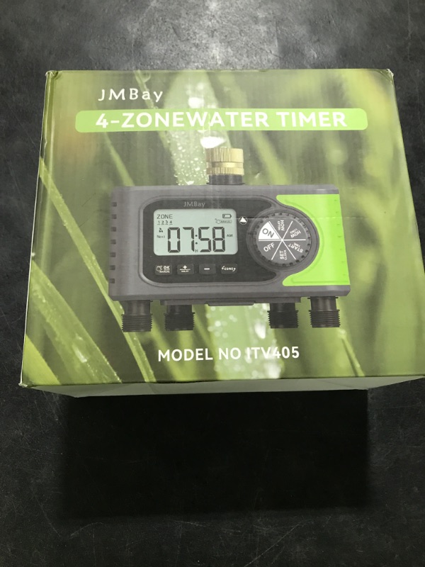 Photo 1 of 4 Zone Water Timer, Digital Water Timers for Garden Hose, Automatic Sprinkler Timer for Garden Hose, with Rain Delay & Manual Watering, Pure Brass Inlet