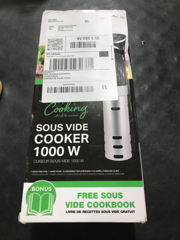 Photo 1 of SOUSVIDE ART Sous Vide Cooker Kit - 1000W Immersion Circulator - 15 Vacuum Bags, Pump, Digital Timer and Temperature Control; Complete Sous Vide Machine Cooking Kit for Home Chefs and Beginners