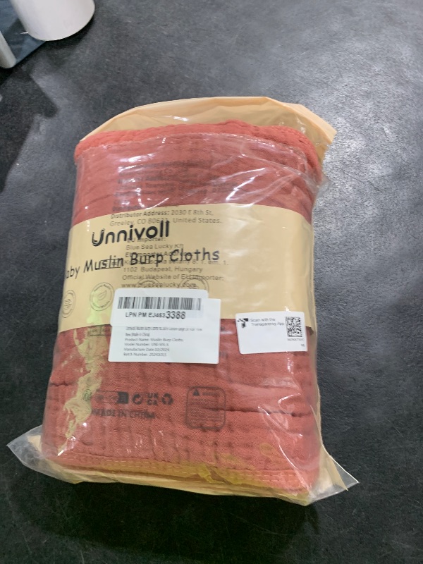 Photo 1 of Unnivoll Muslin Burp Cloths for Baby 100% Cotton Burping Cloths for Boys Girls Large 20''X10'' Extra Soft and Absorbent 12 Pack - Gradient Pink