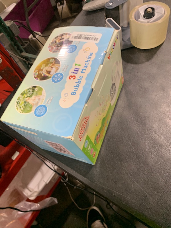 Photo 1 of Bubble Machine, 3 in 1 Bubble Maker, Bubble Blower with Replaceable Bubble Wands, 8000+ Colorful Bubbles Per Minute, Operated by Plug-in or Batteries, Bubble Toys for Indoor Outdoor Birthday Party