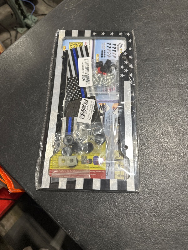 Photo 1 of BGGTMO Black American Flag License Plate Frames- 2 Pack Front Rear Patriotic USA Stars and Stripes Aluminum Car Tag Holder with Screws