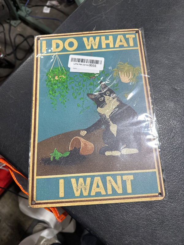 Photo 1 of Bestylez Cute Cat Pictures Poster - Catio Accessories & Room Decor Gifts For Cat Lovers - 'I Do What I Want' Sign, 8 x 12 Inch