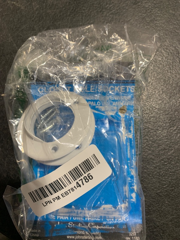 Photo 1 of Knape & Vogt Closet Pole Socket White 1-3/8" Dia.