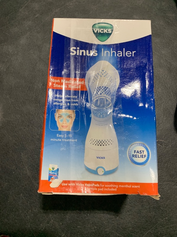 Photo 1 of Vicks Sinus Inhaler - Non-Medicated Steam Relief for Allergies, Congestion, Cough & Colds, Vocal Steamer, Soothes Nasal & Throat Passages, Works with VapoPads (1 Included), FSA & HSA Eligible