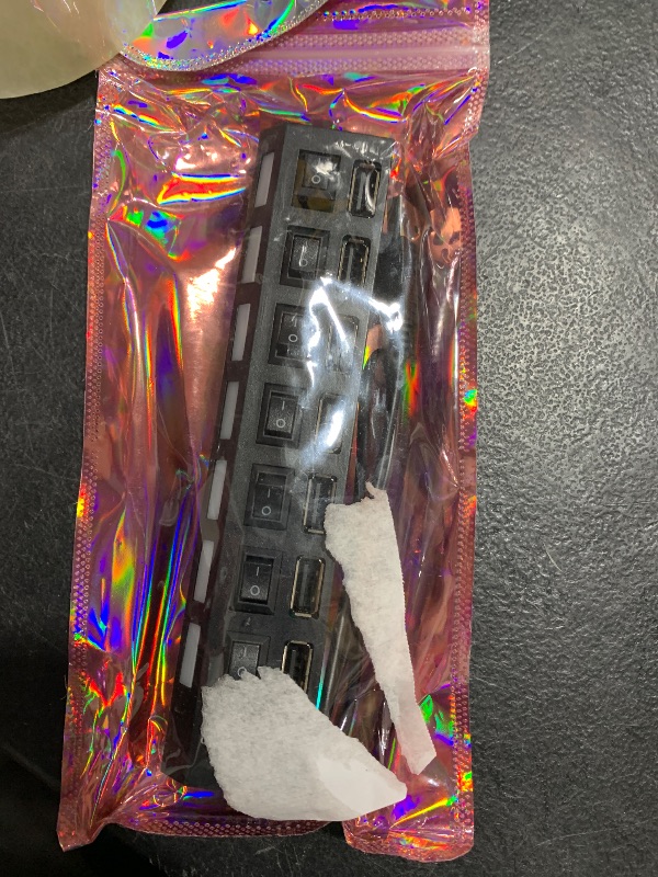 Photo 1 of USB Hub, 7 Port USB 2.0 Hub LED Portable High-Speed Compatible for iMac Pro, MacBook Air, Mac mini/Pro, Surface Pro, PC and Laptop