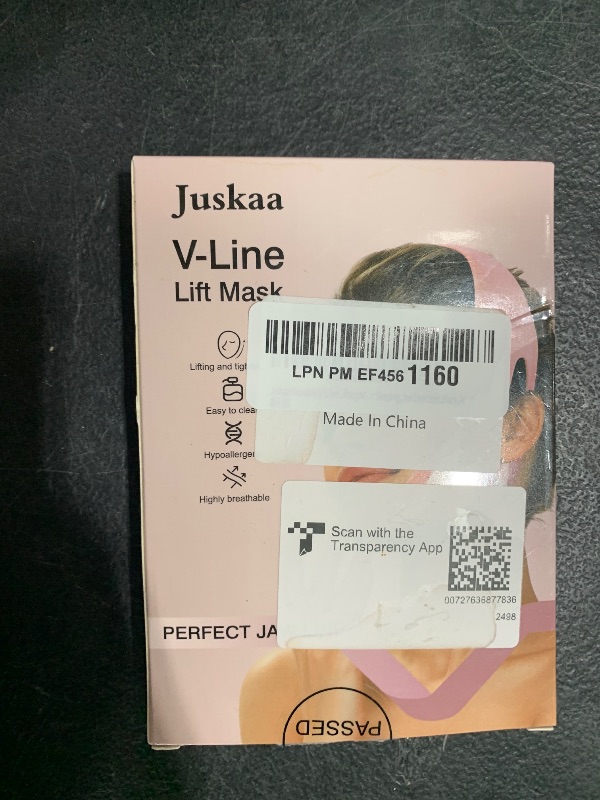 Photo 1 of Juskaa Reusable V Line Lifting Mask with Chin Strap for Sleeping,Face Lift Prevent Sagging, Jaw Exerciser,Black,M