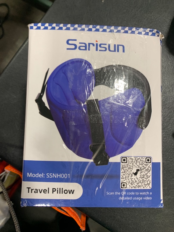Photo 1 of SARISUN Travel Pillows for Airplanes, Neck Pillow with Eye Mask for Sleeping Long Flights, Travel Pillow for Car Road Trip, Car Headrest, FSA HSA Eligible Approved Travel Accessories, Black