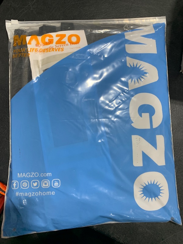 Photo 1 of MAGZO Magnetic Screen Door Fit Door Size 36 x 96 Inch, Screen Size 38" x 97" Strong Magnets Door Mesh, Reinforced Fiberglass Door Net for Patio Door, Gray
