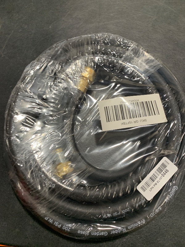 Photo 1 of Guitrees Leader Garden Hose 15ft x 5/8", Heavy Duty Short Water Hose, Male to Female Fittings, Five Layered Braiding for Durability, 1000PSI Burst, 200PSI Working (Black)