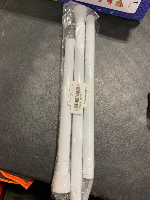 Photo 1 of White Tension Curtain Rod for Windows 28 to 48 Inch,7/8"Small Shower Curtain Rod for Bathroom,Pressure Spring Tension Curtain Rod No Drilling for Closet Doorway Kitchen
