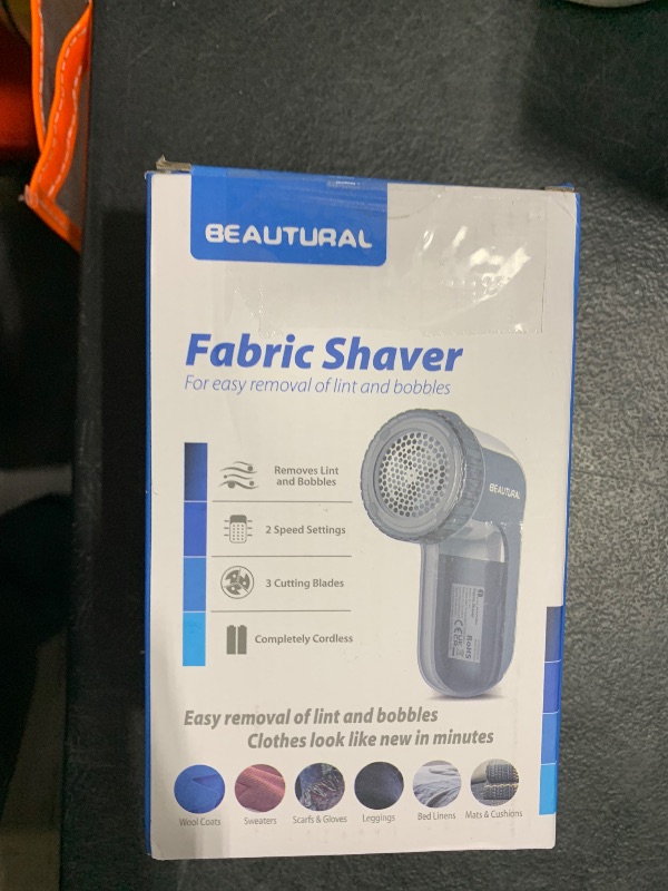 Photo 1 of BEAUTURAL Fabric Shaver and Lint Remover, Sweater Defuzzer with 2-Speeds, 2 Replaceable Stainless Steel Blades, Battery Operated, Remove Clothes Fuzz, Lint Balls, Pills, Bobbles Gray