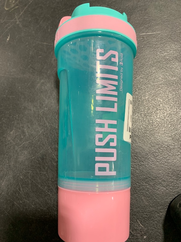 Photo 1 of Artoid Mode Inspirational Fitness Workout Sports Protein Shaker Bottle 24-Ounce, Dual Mixing Technology with Shaker Balls & Mixing Grids Included, Twist and Lock Protein Box Storage Included