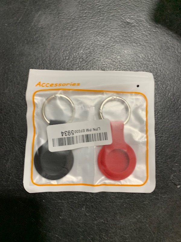 Photo 1 of Upgrade Waterproof Airtag Holder 2 Pack with Apple Airtag Keychain, Hard PC Air Tag Case, Shockproof and Scratchproof Air tag Holder, Airtags Accessories for Apple Tag - Black+Pink