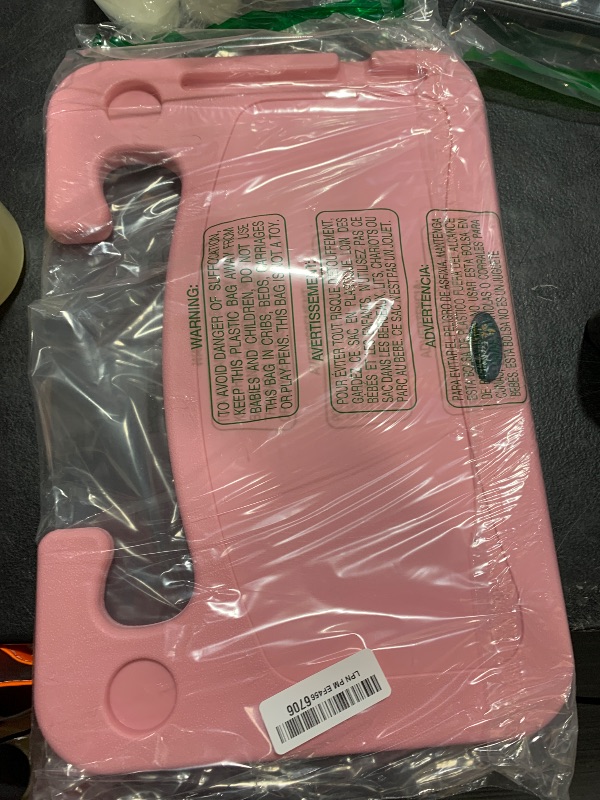 Photo 1 of EcoNour 2 in 1 Car Steering Wheel Desk | Steering Wheel Tray for Laptop and Food | Pink Table Tray for Eating with Drinks Holder | Car Accessories