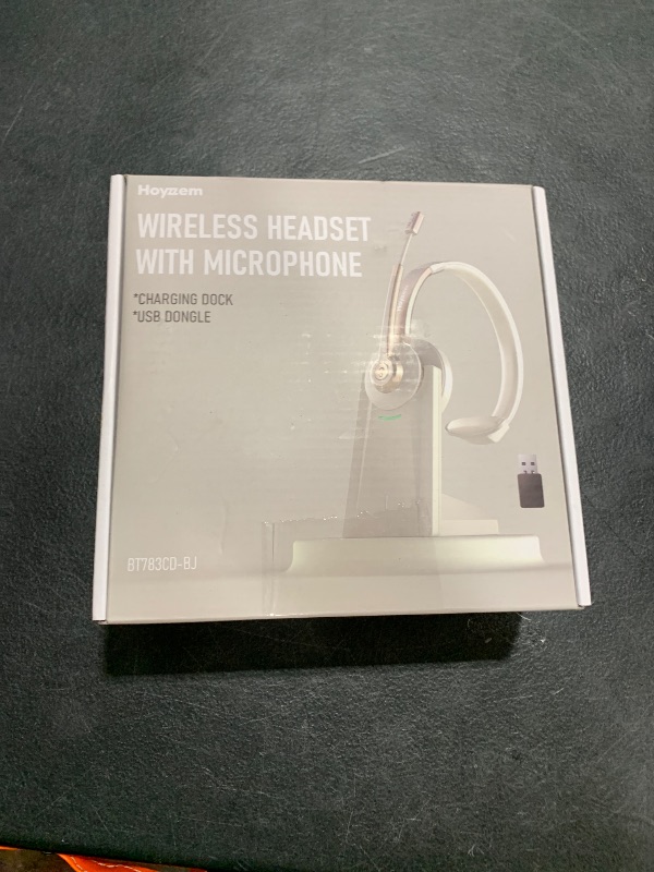 Photo 1 of Bluetooth Headset, Wireless Headphones with Microphone Noise Canceling & USB Dongle, V5.0 Trucker Bluetooth Headset with Mic Mute & Charge Dock for PC/Laptop/Phone/Meeting/CallCenter/Office Gold