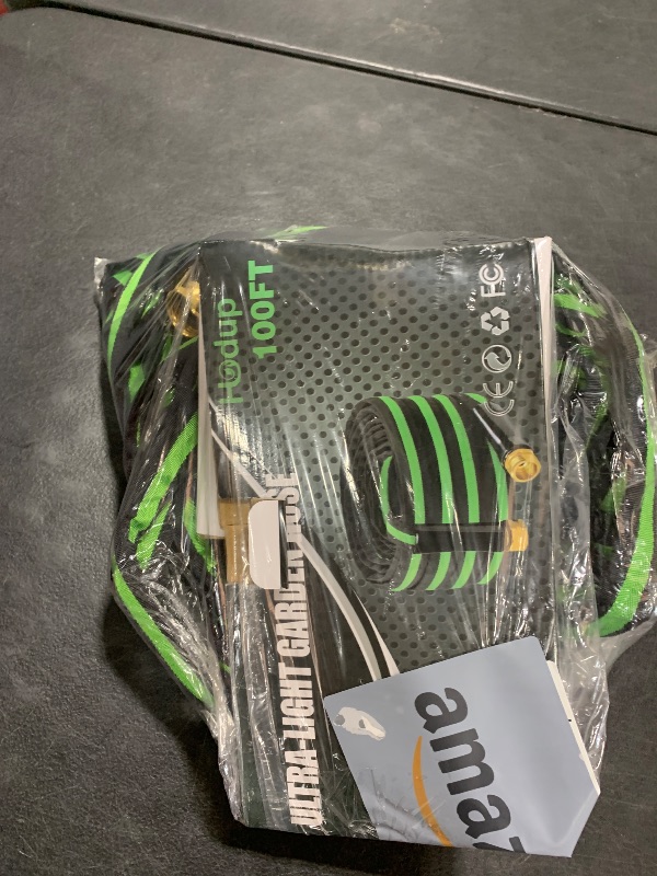 Photo 1 of HODUP 100FT Lightweight Super Flexible Garden Hose - Kink-Free, Non-Expanding, Easy Storage for Yard Lawn Outdoor Use (Black-Green)