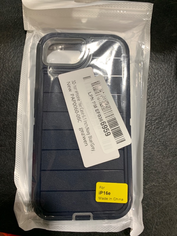 Photo 1 of Paprose for iPhone 16e Case Heavy Duty 3-Layer[Shockproof][Dropproof][Dust-Proof] Military Grade Rugged Full Body Protection Cover Case for Apple iPhone 16e 6.1 inch 2025,Navy Blue/Grey