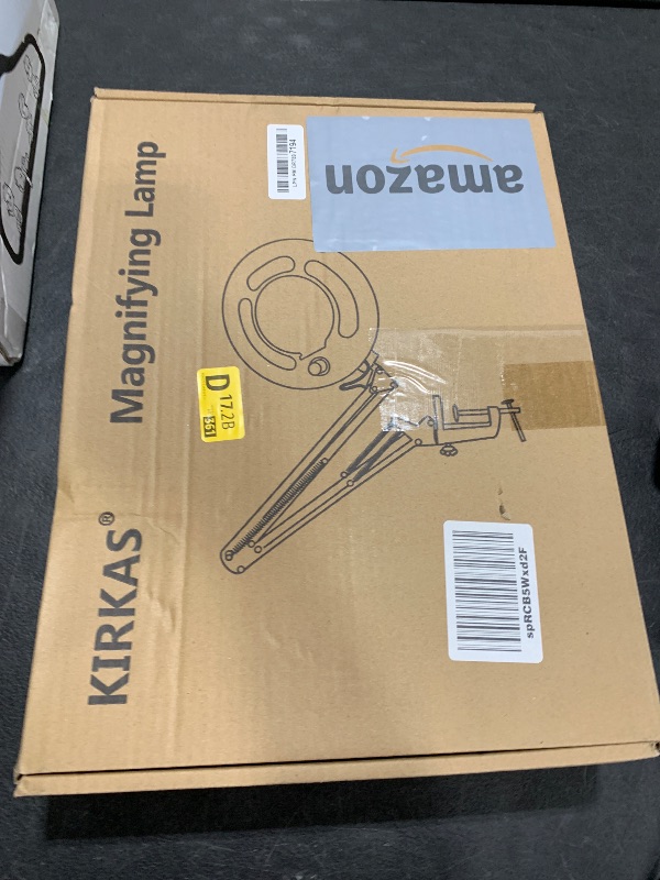 Photo 1 of 10X Magnifying Glass with Light, KIRKAS 2,200 Lumens LED Magnifying Lamp with Clamp, Stepless Dimmable Real Glass Lens Magnifier, Adjustable Arm Workbench Light for Close Work Hobby Repair - White