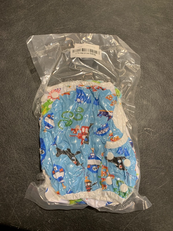 Photo 1 of wegreeco Baby & Toddler Snap One Size Adjustable Reusable Baby Swim Diaper (Diving, Ocean, Turtle, Large, 3 Pack)