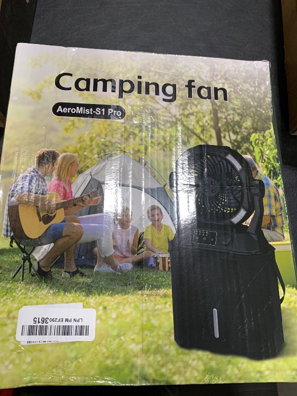 Photo 1 of Misting Fan Portable Camping Fan 42800mAh Rechargeable with Remote Control, 3 LED Light & Stepless Speed Control & Cooling Spray with 6L Bucket, Timer Function, Portable Handle, Rotating Hanging Hook