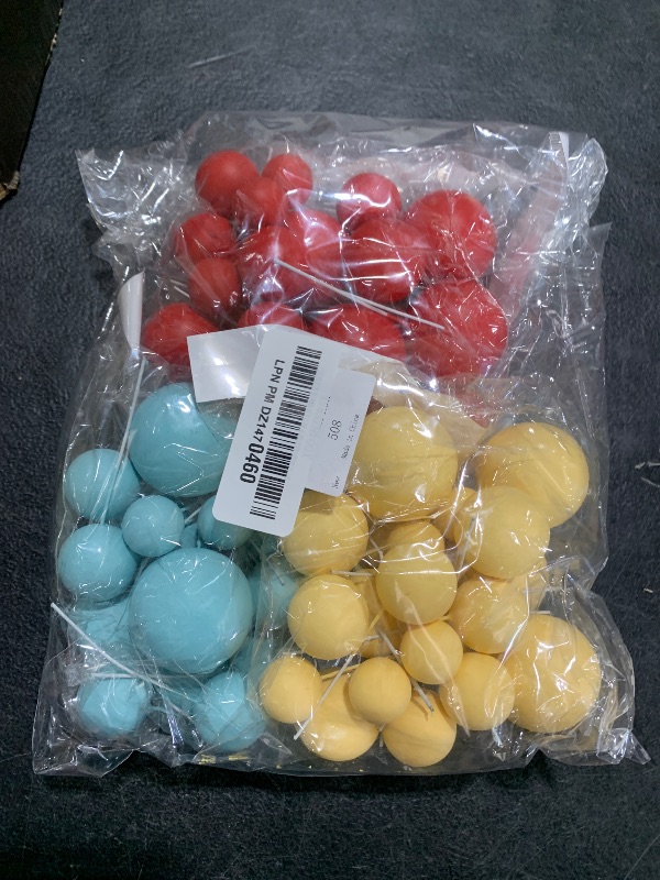Photo 1 of 60pcs Ball Cake Toppers Boys 1st Birthday Cake Decorations Balls Cake Decorations for Racing Cars Birthday Cake Decorations Boys Girls Birthday Party Supplies
