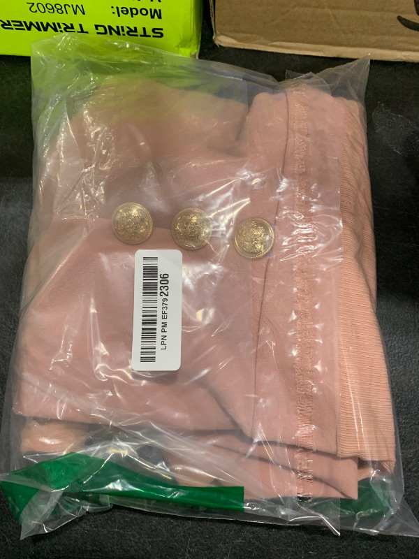 Photo 1 of GRACE KARIN Sleeveless Business Work Dress for Women Mock Neck Double Breasted Button Down Midi Dress Pink L